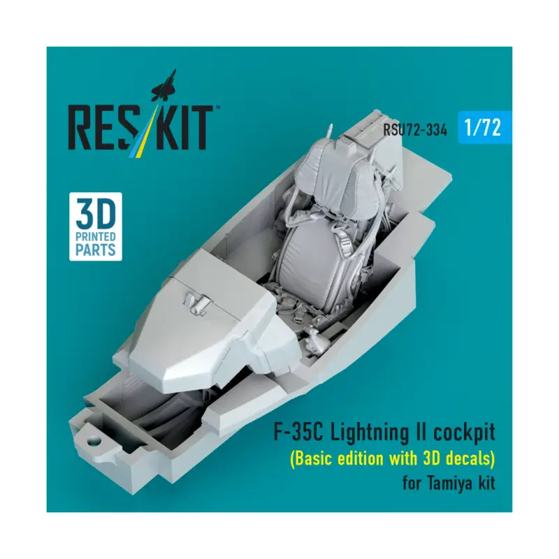 Lockheed-Martin F-35C Lightning II cockpit (Basic edition with 3D decals) for Tamiya kit (3D Printed) Superprijs