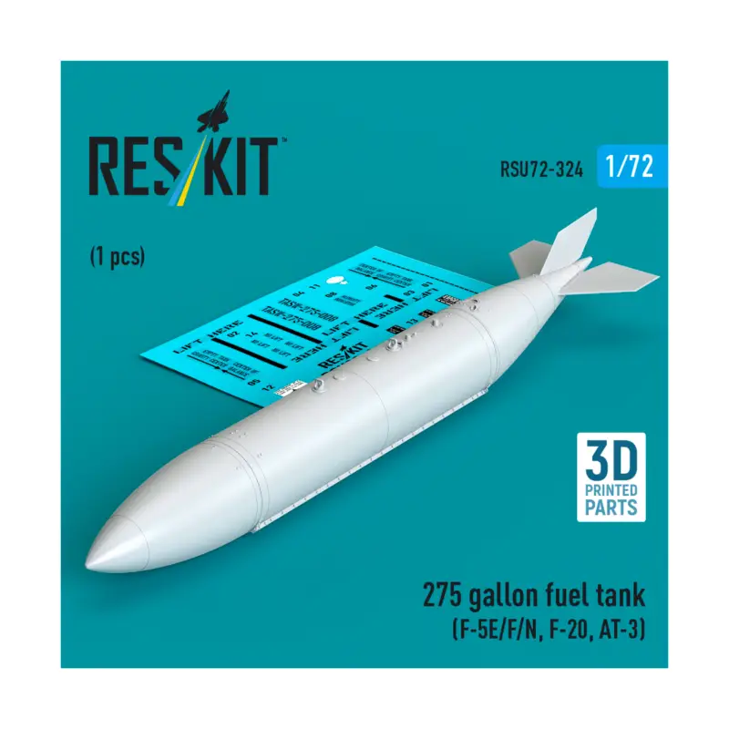 275 gallon fuel tank (F-5E/F/N, F-20, AT-3) (1 pcs) (3D Printed) Gratis Retour
