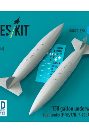 150 gallon underwing fuel tanks (F-5E/F/N, F-20, AT-3) (2 pcs) (3D Printed) Beperkte Voorraad