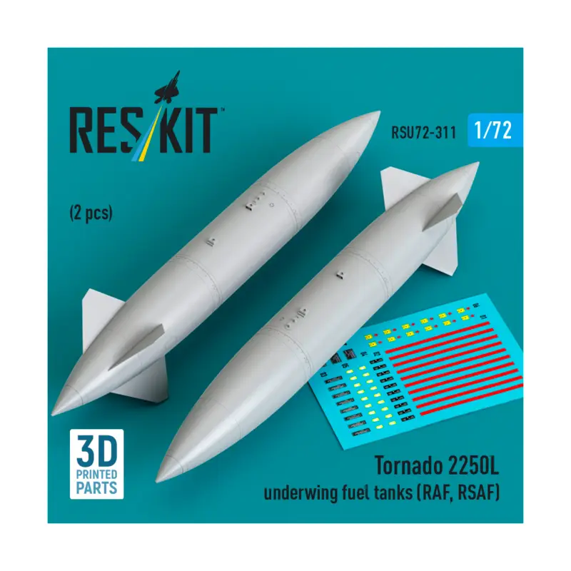 Aanbieding Tornado 2250L underwing fuel tanks (RAF, RSAF) (2 pcs) (3D Printed)
