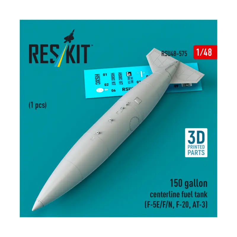 Lage Kosten 150 gallon centerline fuel tank (F-5E/F/N, F-20, AT-3) (1 pcs) (3D Printed)
