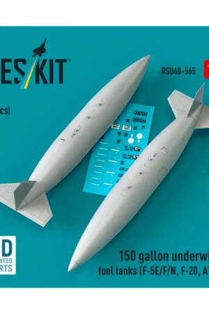 Superprijs 150 gallon underwing fuel tanks (2 pcs) (F-5E/F/N, F-20, AT-3) (3D Printed)