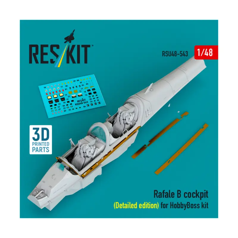Tijdelijk Beschikbaar Rafale B cockpit (Detailed edition) (designed to be used with Hobby Boss kits) (3D Printed)