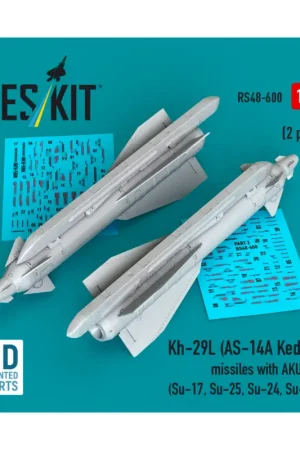 Speciale Aanbieding Kh-29L (AS-14A Kedge) missiles with AKU-58 (2 pcs) (Su-17, Su-25, Su-24, Su-30) (3D Printed)