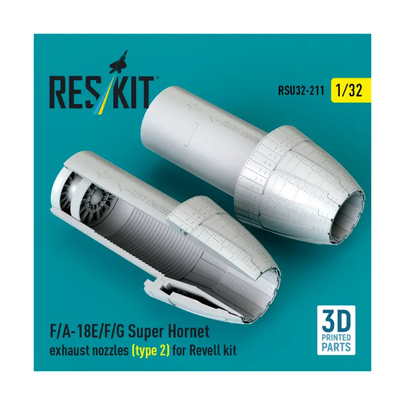 Meest Verkocht Boeing F/A-18E/F/A-18F/F/A-18G Super Hornet exhaust nozzles (type 2) for Revell kit (3D Printed)