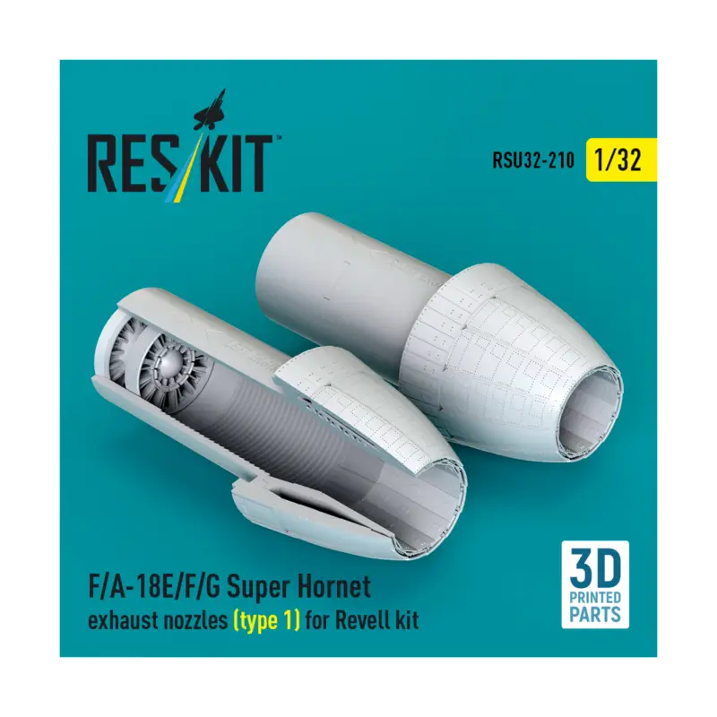 Boeing F/A-18E/F/A-18F/F/A-18G Super Hornet exhaust nozzles (type 1) for Revell kit (3D Printed) Goedkoop