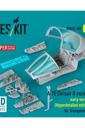 A-7E Corsair II early cockpit (Hyperdetailed edition) (designed to be used with Trumpeter kits) (3D Printed) Snelle Levering