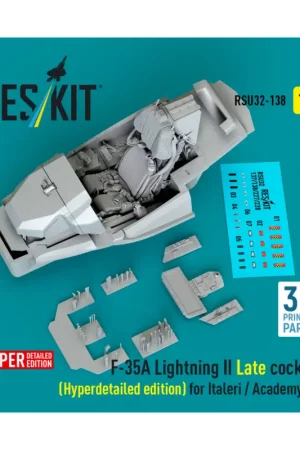 Uitverkoop Lockheed-Martin F-35A Lightning II Late cockpit (Hyperdetailed edition) for Italeri / Academy kit (3D Printed)