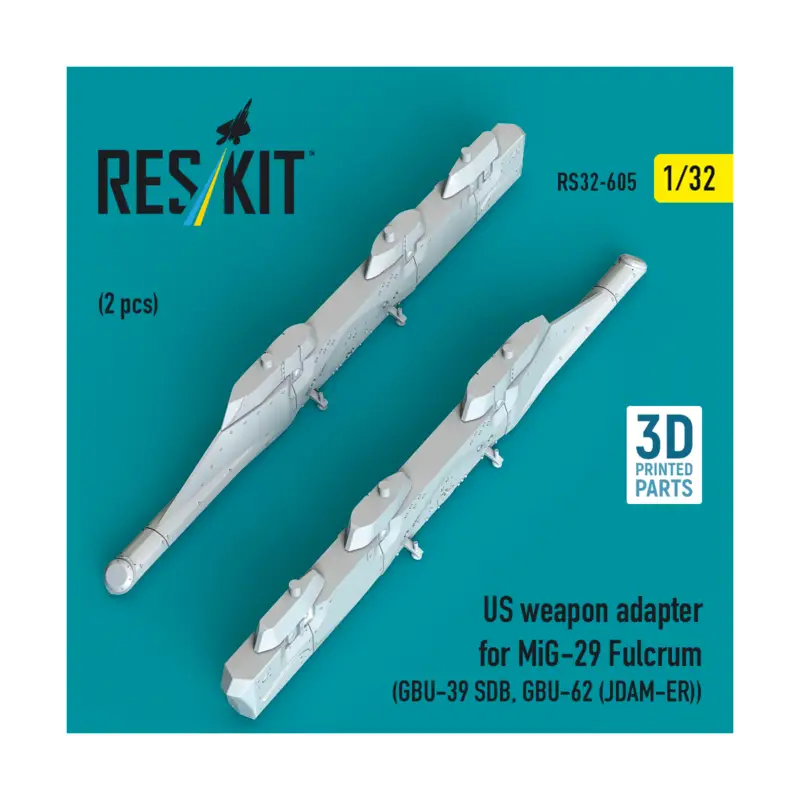 US weapon adapter for MiG-29 Fulcrum (2 pcs) (GBU-39 SDB, GBU-62 (JDAM-ER)) (3D Printed) Express Levering