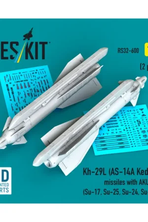 Shop Nu Kh-29L (AS-14A Kedge) missiles with AKU-58 (2 pcs) (Su-17, Su-25, Su-24, Su-30) (3D Printed)
