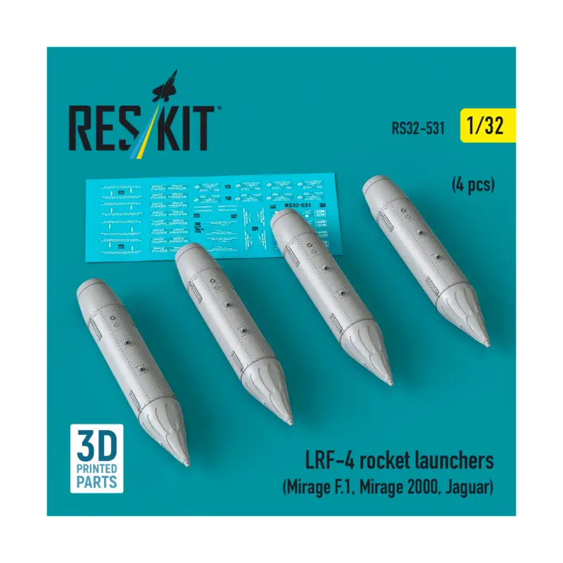Veilige Betaling LRF-4 rocket launchers (4 pcs) (Mirage F.1, Mirage 2000, Jaguar) 3D-Printed