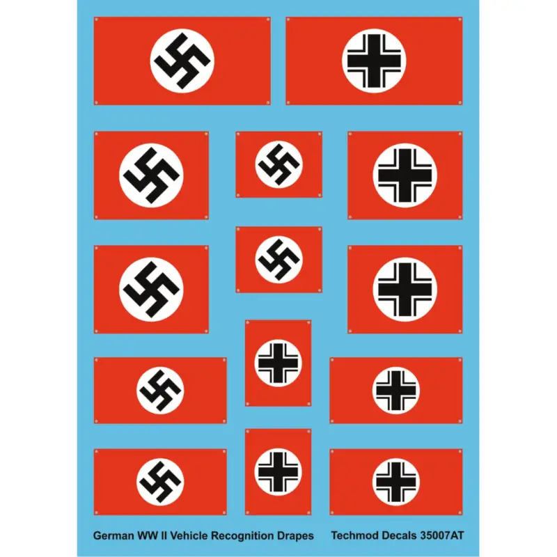 German WWII vehicle recognition flags. Single sided with mounting grommet in each corner Shop Nu