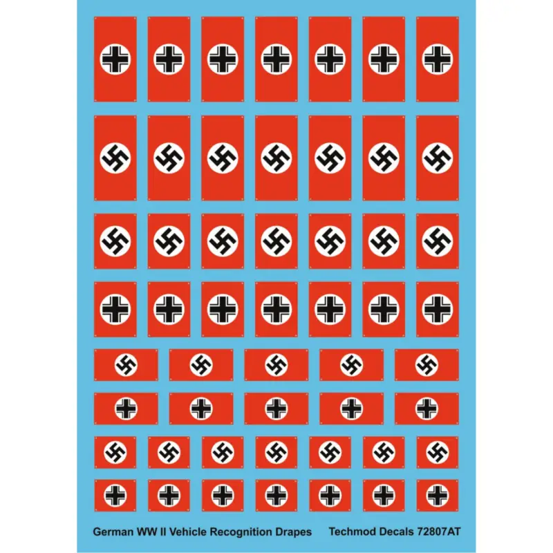 German WWII vehicle recognition flags. Single sided with mounting grommet in each corner Aanbieding