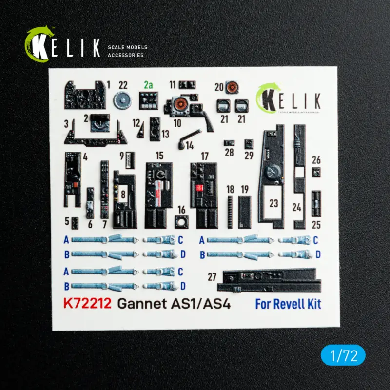 Korting Fairey Gannet AS.1/AS.4 - interior 3D decals for Revell kit