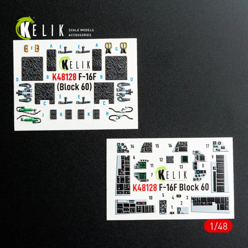 F-16F Block 60 - interior 3D decals for Hasegawa kit Uitverkoop