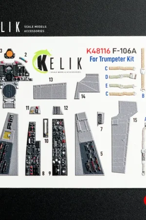 Snelle Levering F-106A Delta Dart - interior 3D decals for Trumpeter kit