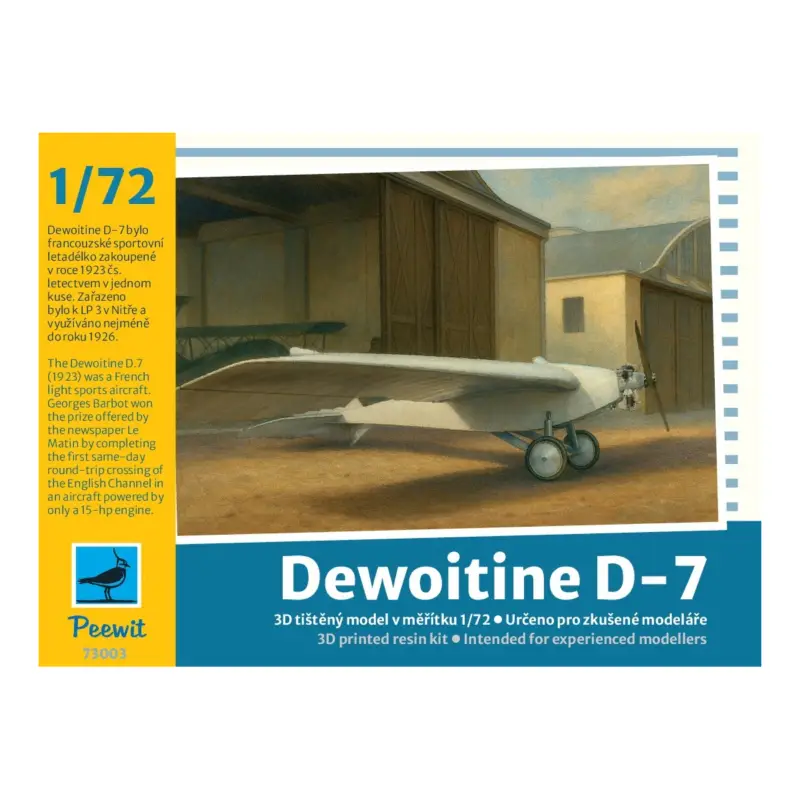 Nieuw Dewoitine D-7 3D-Printed Schaalmodel