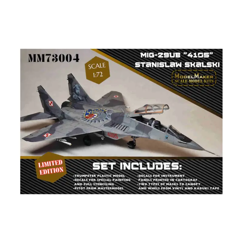 Alleen Vandaag Mikoyan MiG-29UB „4105” Stanisław Skalski LIMITED SET 1/72 model kit Schaalmodel