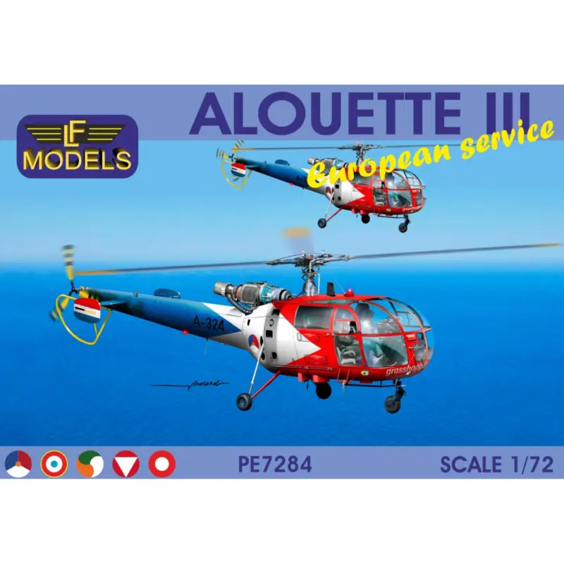 Alouette III European service Complete plastic kit with 5 decal options (Holland, France, Ireland, Austria, Denmark). Direct Verzonden