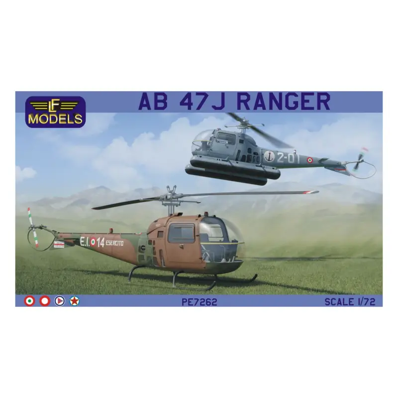 AB 47J Ranger (Italian Navy, Army, Yugo., Denmark, Norway AF) Complete plastic kit with photo etched parts, clear injected canop Alleen Vandaag