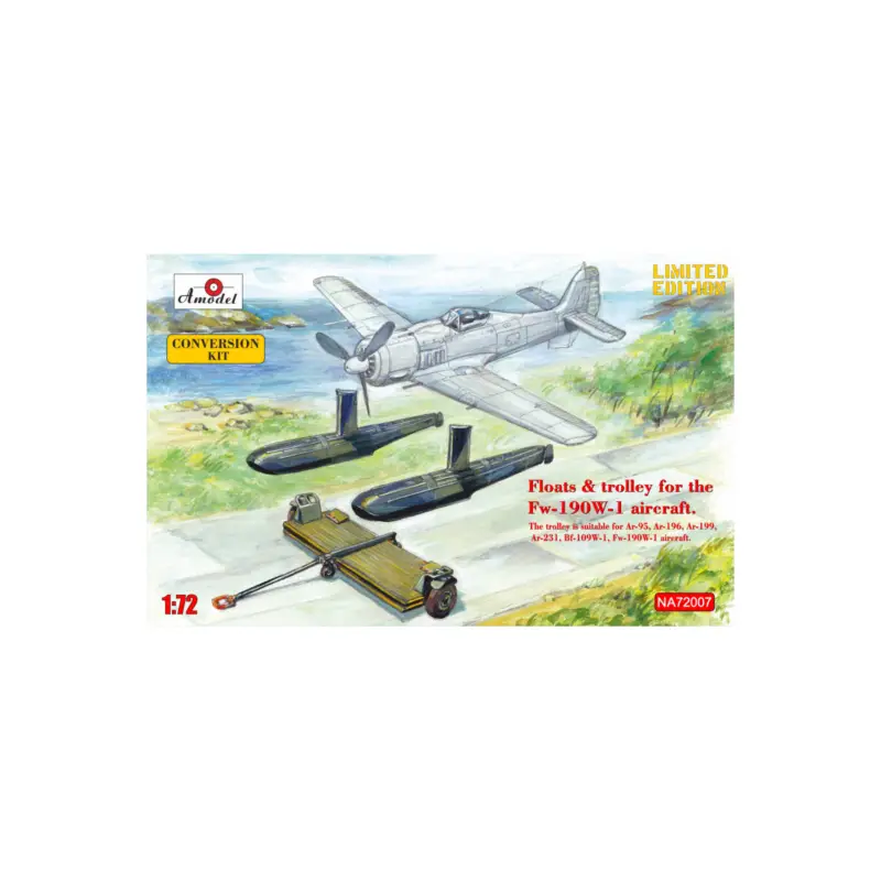 Koopje Floats & trolley for Focke-Wulf Fw-190W-1 fighter. Trolley is also suitable for the Arado Ar-95, Ar-196, Ar-199, Ar-231 and Mess