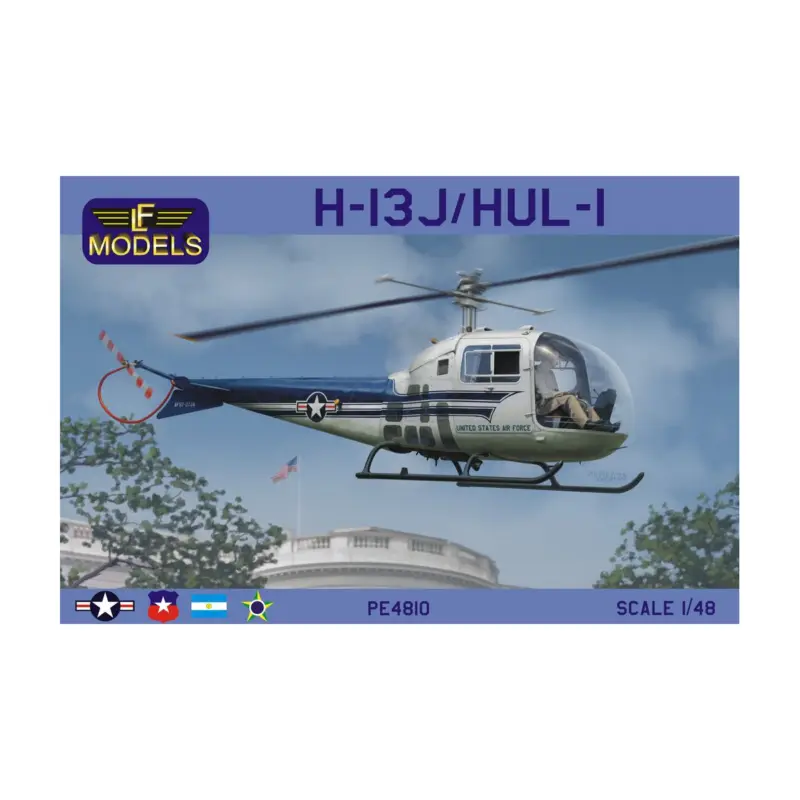 Laatste Versie H-13J/HUL-1 (US VIP Transport, US Navy, Brazil, Argentina, Chile) Complete plastic kit with photo etched parts, clear injected c