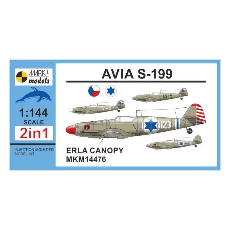 Avia S-199 'Erla Canopy' (2in1) 2in1 (two kits included) new tool, 3D designed canopy from metal mould Direct Verzonden