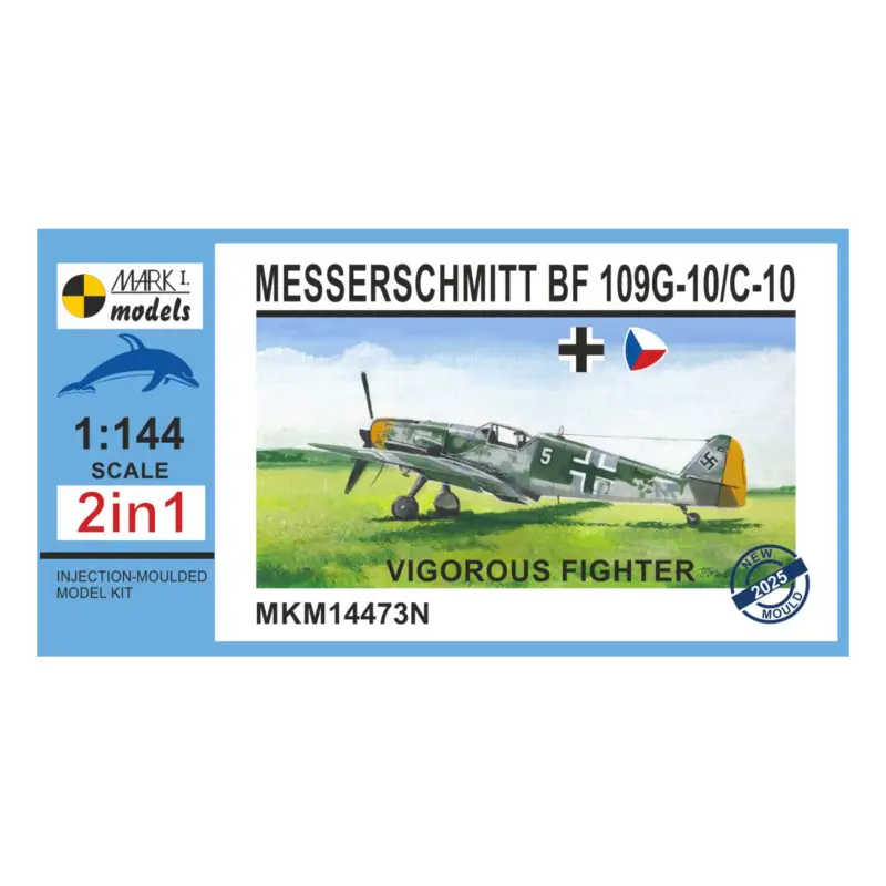 Messerschmitt Bf-109G-10/Avia C-10 'Vigorous Fighter' 2in1 (two kits included) new mould, 3D designed canopy from metal mould Uitverkoop