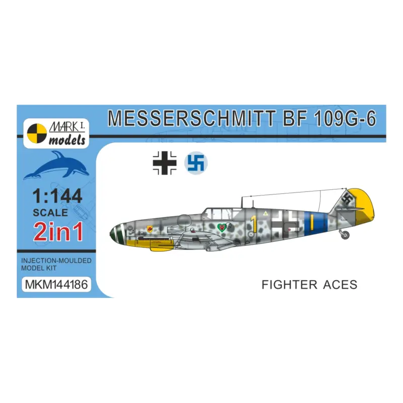 Messerschmitt Bf-109G-6 'Fighter Aces' 2in1 (two kits included) new mould, 3D designed canopy from metal mould Koopje