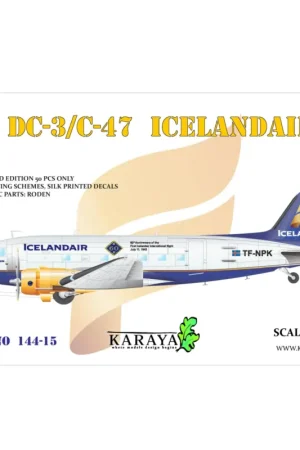 Hoge Kwaliteit Douglas DC-3/C-47 ICELANDAIR Schaalmodel