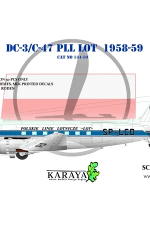 Op = Op Douglas DC-3/C-47 PLL LOT 1958-59 Schaalmodel