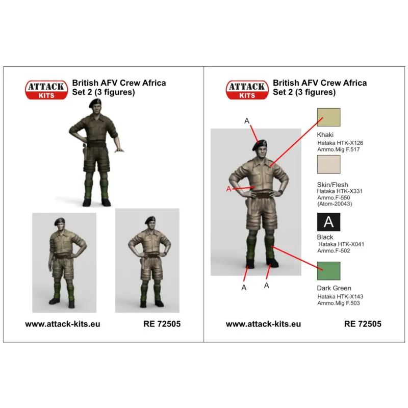 British AFV Crew Africa - set No.2 (3x fig - shorts) Figuren Gereduceerde Prijs