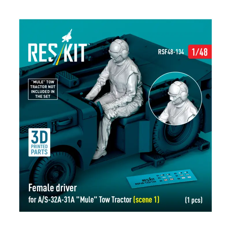 Female driver for A/S-32A-31A 'Mule' Tow Tractor (scene 2) (1 pcs) (3D Printed) (1/48) Koop Online