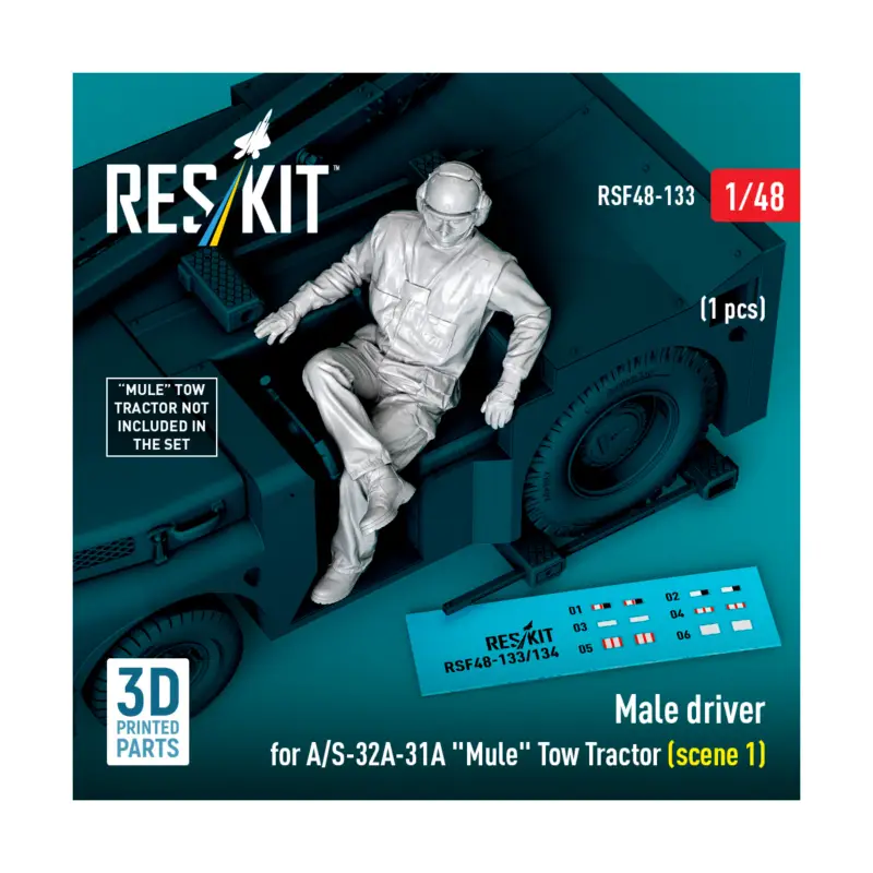 Hete Deal Male driver for A/S-32A-31A 'Mule' Tow Tractor (scene 1) (1 pcs) (3D Printed) (1/48)