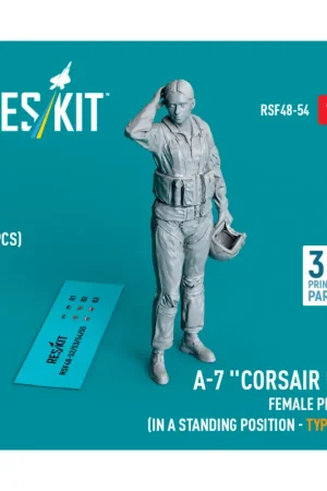 Gecertificeerd A-7 'Corsair II' female pilot (in a standing position - type 1) (1 pcs) (3D Printed) Figuren
