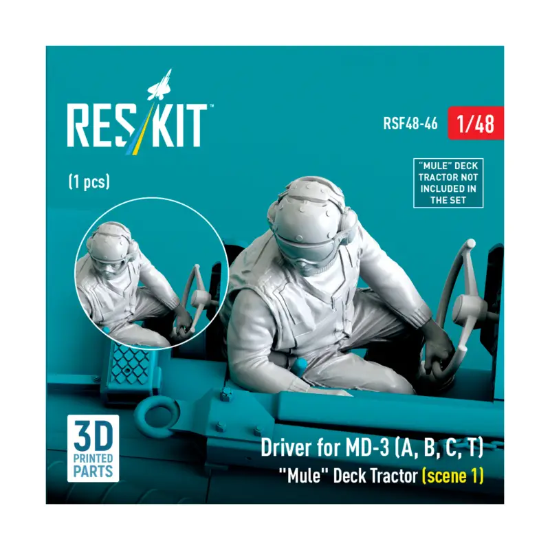 Driver for MD-3 'Mule' Deck Tractor (scene 1) (1 pcs) (designed to be used with Reskit kits) 3D-Printed [MD-3A, MD-3B, MD-3C, MD Beperkt Aanbod