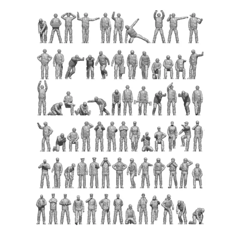 Modern US Navy - Carrier personel & pilots Precision-crafted 3D printed resin figures tailored for warship modellers. Contains 7 Must-Have