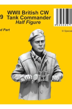 WWII British CW Tank Commander / Half Figure 1/35 British tank commander half figure, late WW2 period. 3D printed, the detail le Gratis Retour
