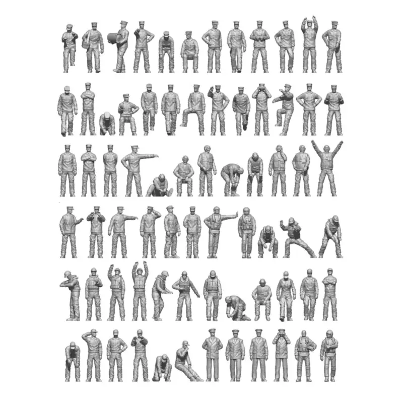 Modern US Navy - Ship crew Precision-crafted 3D printed resin figures tailored for warship modellers. Contains 72 figures, each Hete Deal