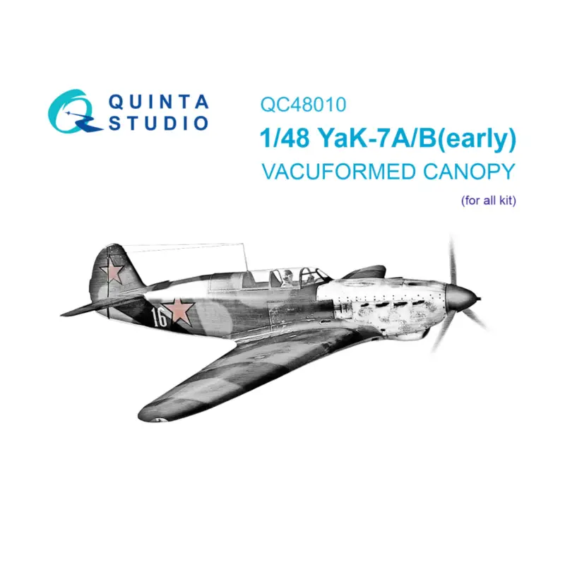 Yakovlev Yak-7A/Yak-7B early vacuumed clear canopy (all kits) Veilige Betaling