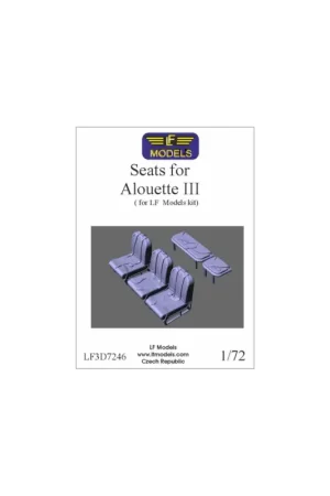 Seats for Alouette III 3D printed accessories for Alouette III of LF Models kits. Lage Kosten
