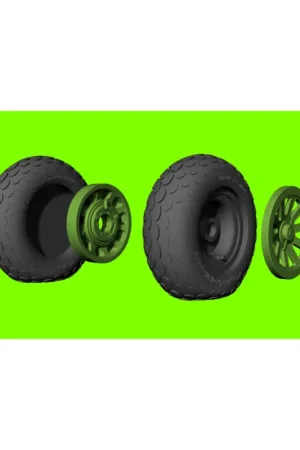 Veilige Betaling North-American P-51D Mustang wheels with weighted effect tyres with oval tread pattern and separate 3d-printed hubs (designed to