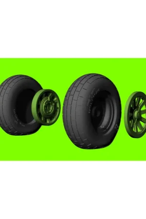 Seizoensaanbieding North-American P-51D Mustang wheels with weighted effect tyres with block tread pattern and separate 3d-printed hubs (designed t
