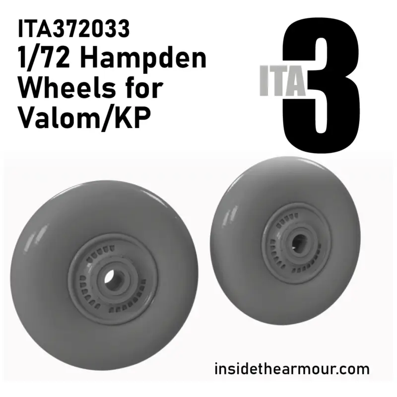 Weighted Wheels for 1/72 Valom/ Kovozavody Prostejov Hampden Gratis Retour