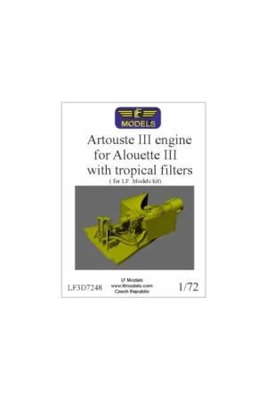 Artouste IIIB engine for Alouette III with tropical filters 3D printed accessories for Alouette III of LF Models kits. Nieuw