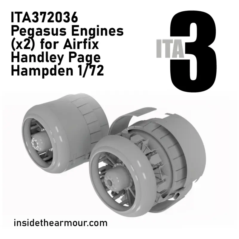 Bristol Pegasus Engines (2) with Cowls Handley-Page Hampden (designed to be used with Airfix kits) Shop Nu