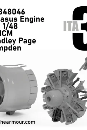 x Pegasus engines for Handley-Page Hampden B Mk.I with cowls (designed to be used with ICM UK kits) 3D-Printed Exclusieve Aanbieding