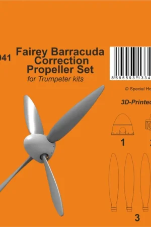 Fairey Barracuda MK.II Correction Propeller Set. Finely detailed, 3D-printed propeller featuring both the correct shape and size Bestseller