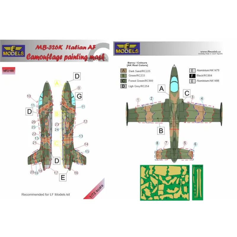 Dagaanbieding MB 326K Italian AF Camouflage Painting Mask recommended for LF Models kit.