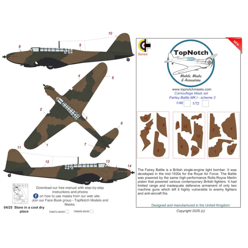 Fairley Battle Mk.I - scheme 2 (designed to be used with Trumpeter kits) Fabrieksprijs